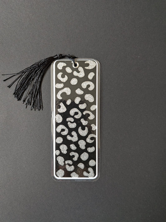 Silver Leopard Print Bookmark