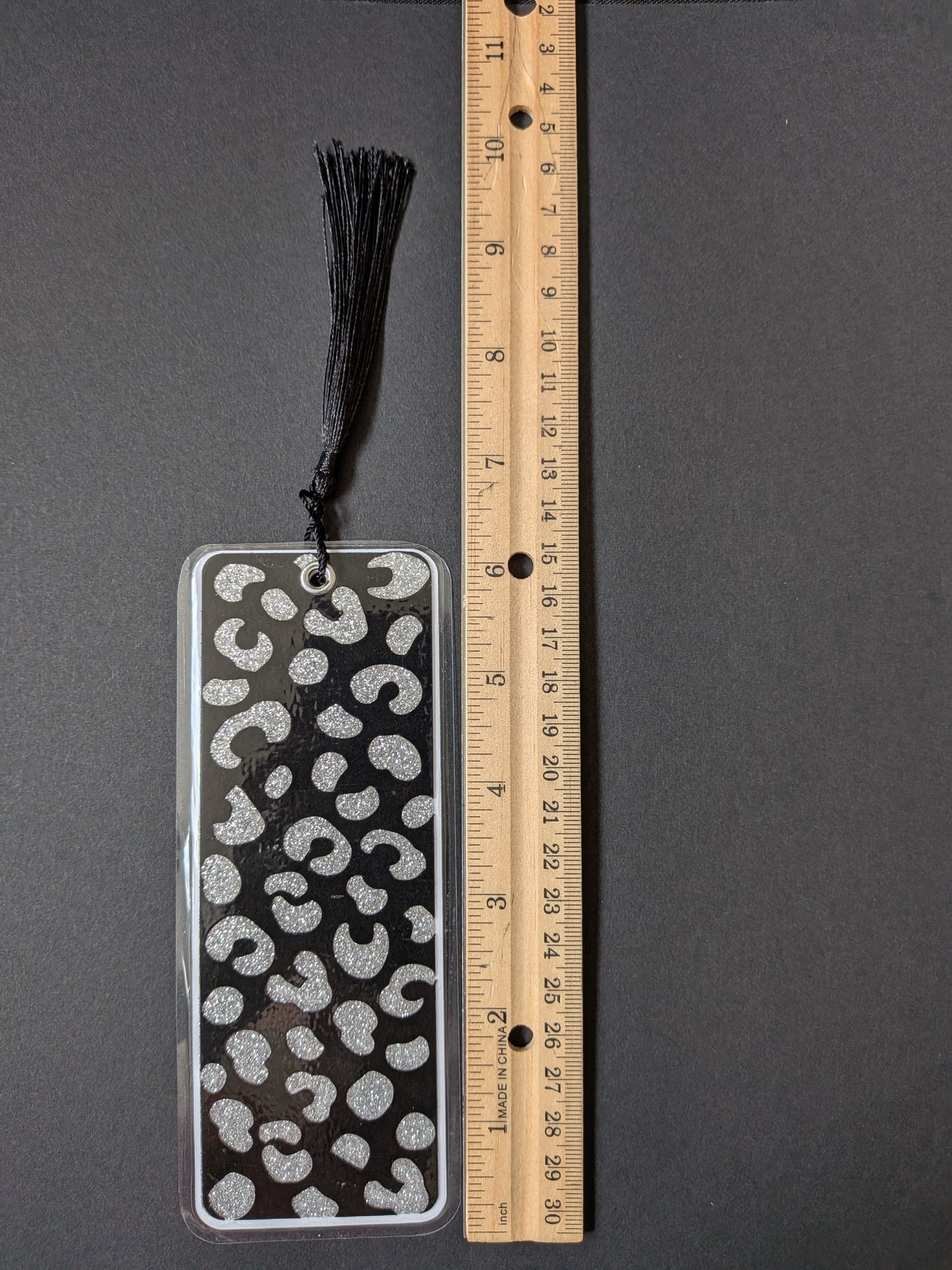Silver Leopard Print Bookmark