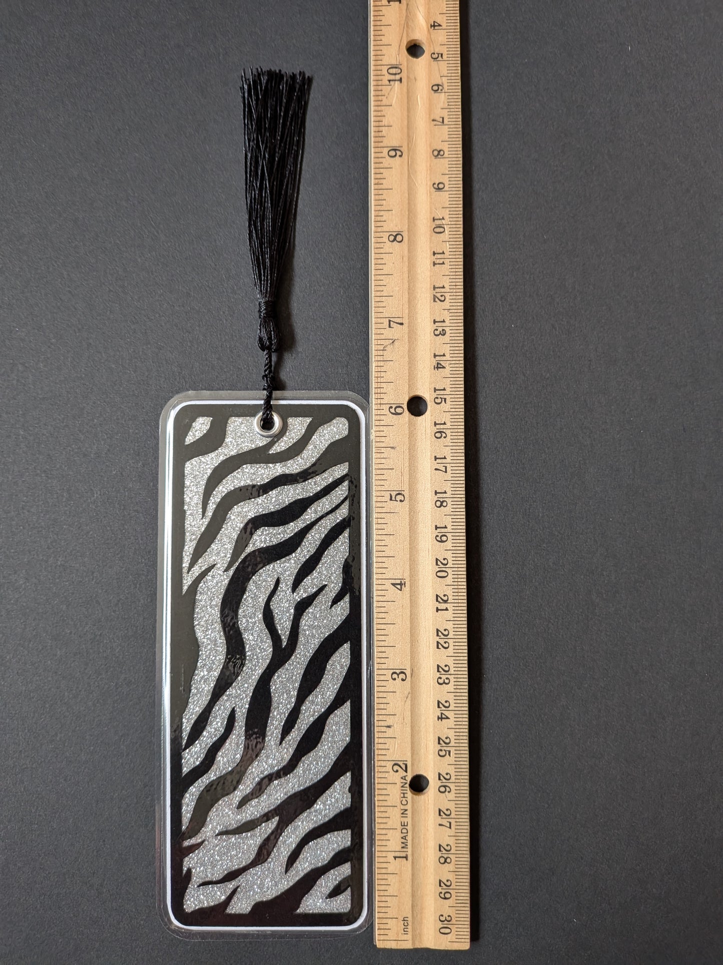 Silver Tiger Print Bookmark