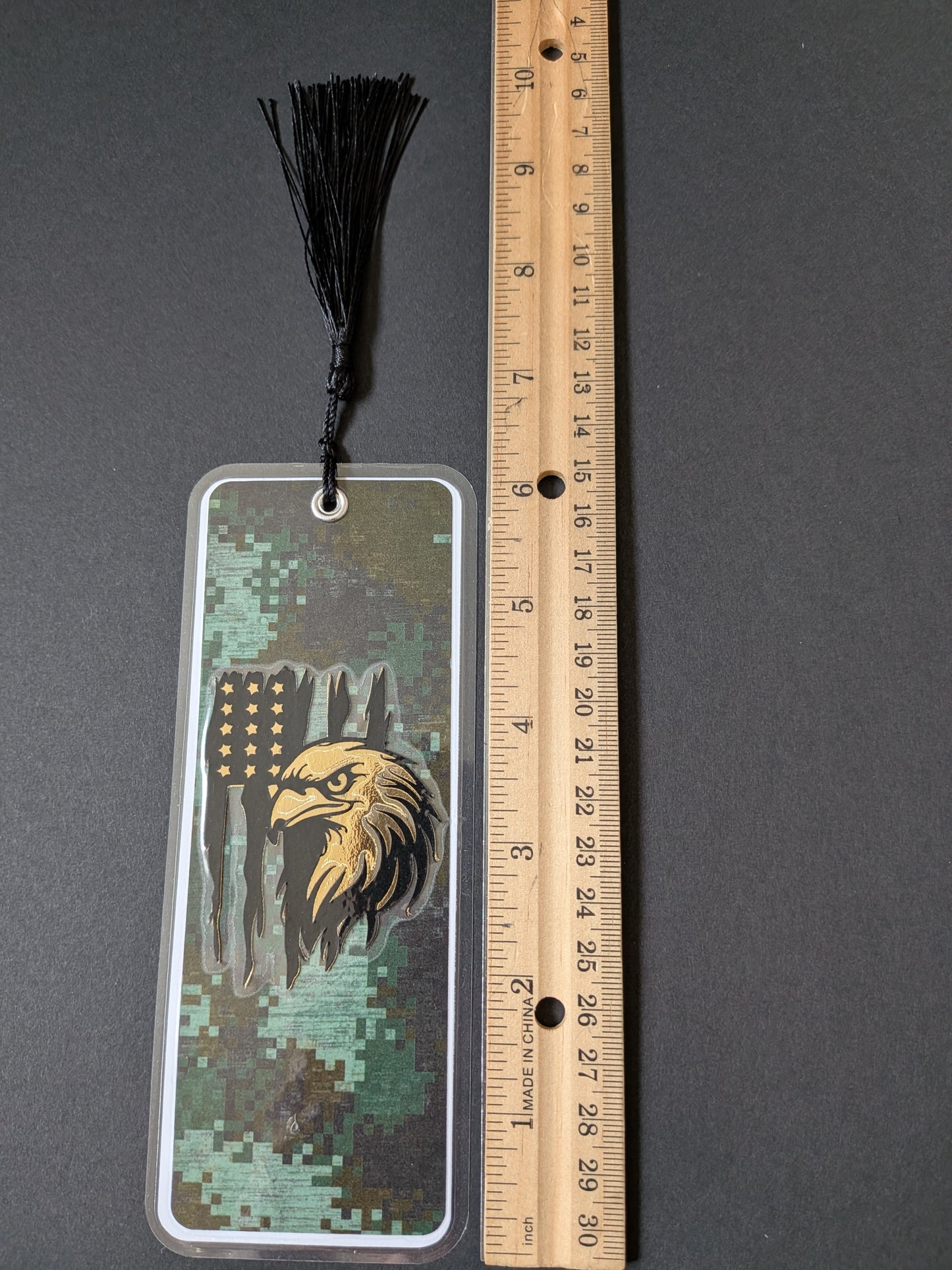 Camouflage Gold Foil Eagle Bookmark