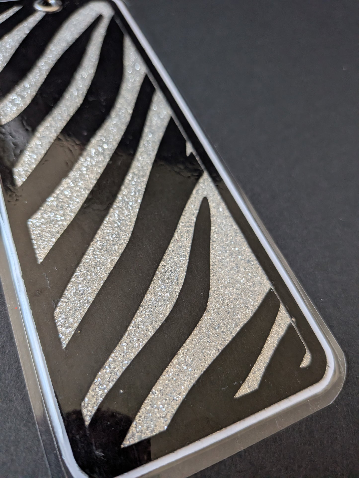 Silver Zebra Print Bookmark
