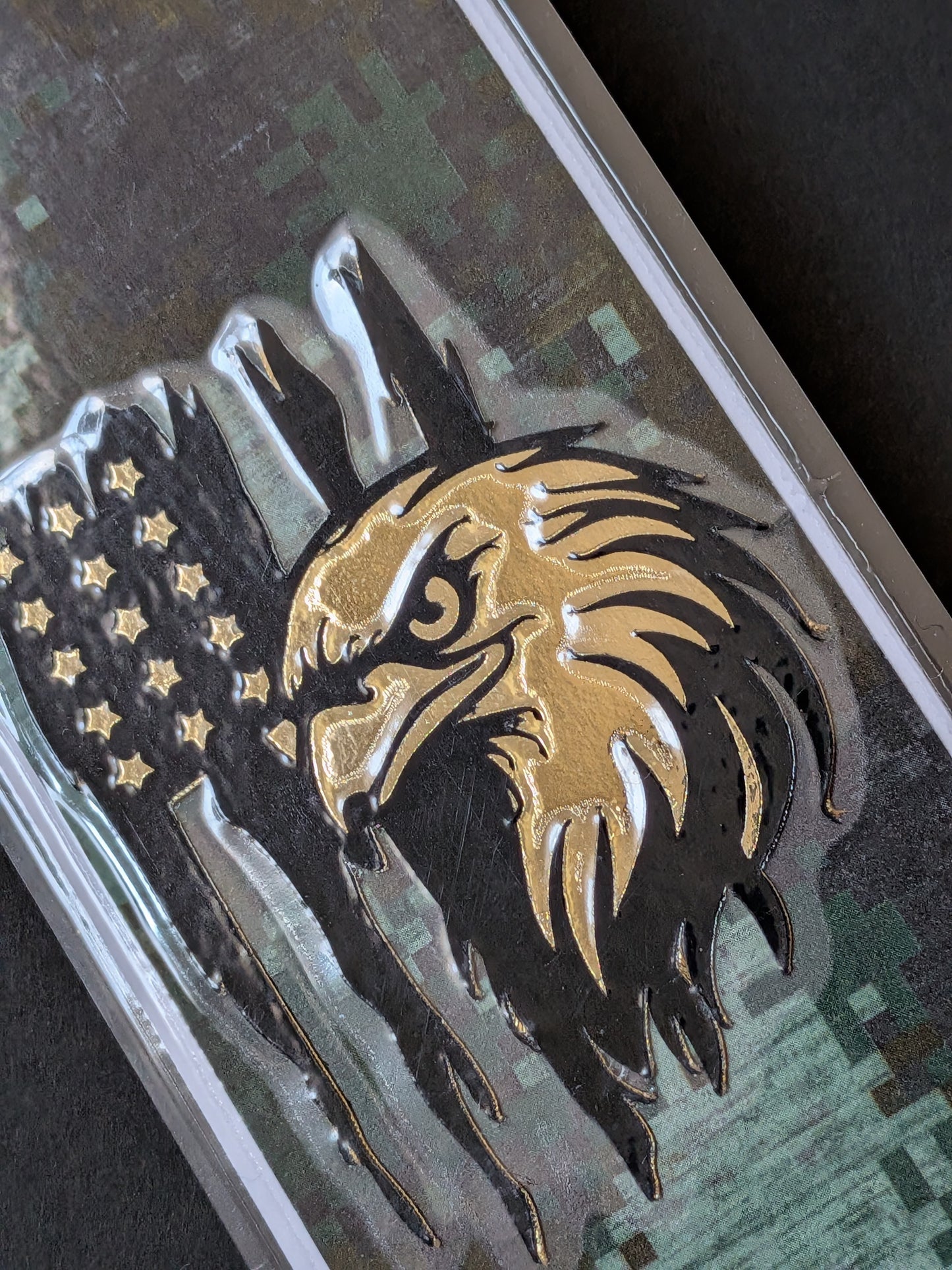 Camouflage Gold Foil Eagle Bookmark