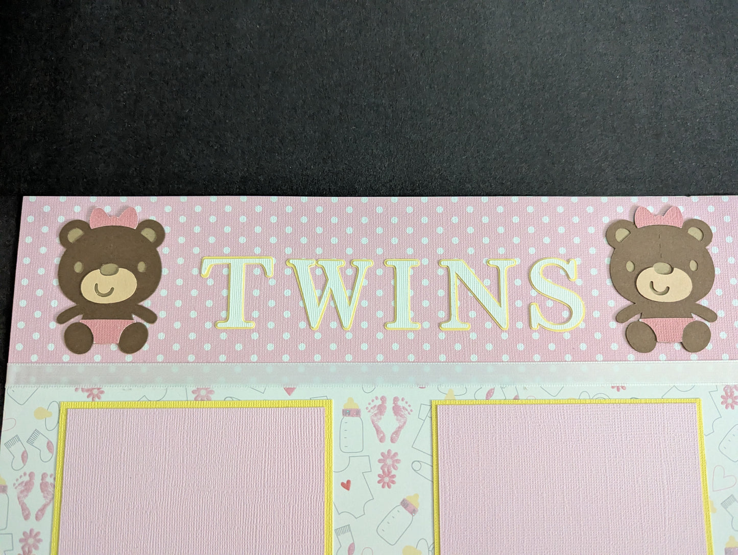 Baby Girl Twins Scrapbook Page