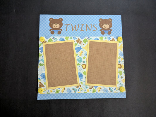 Baby Boy Twins Scrapbook Page