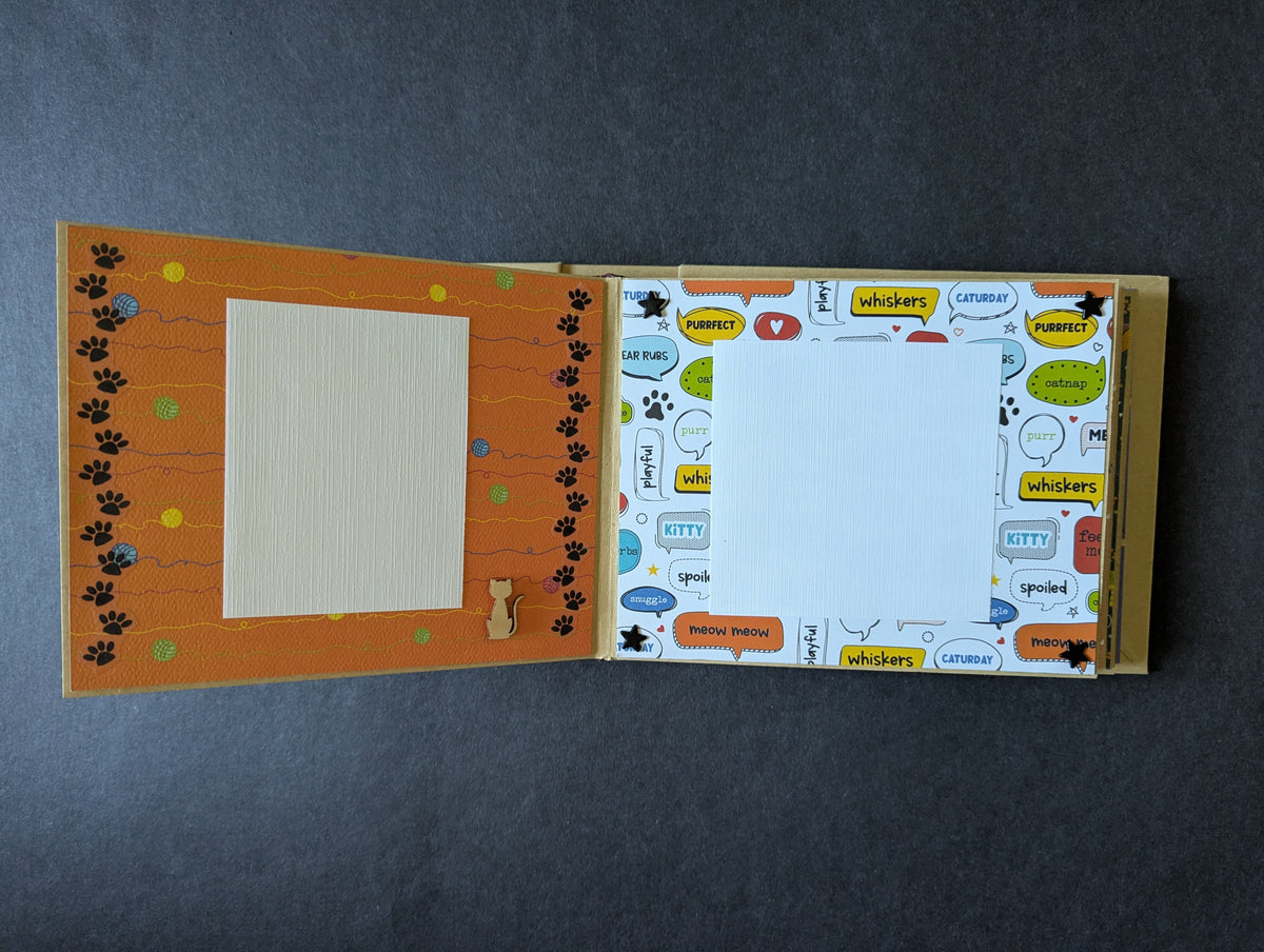 Premade Cat Mini Chipboard Album