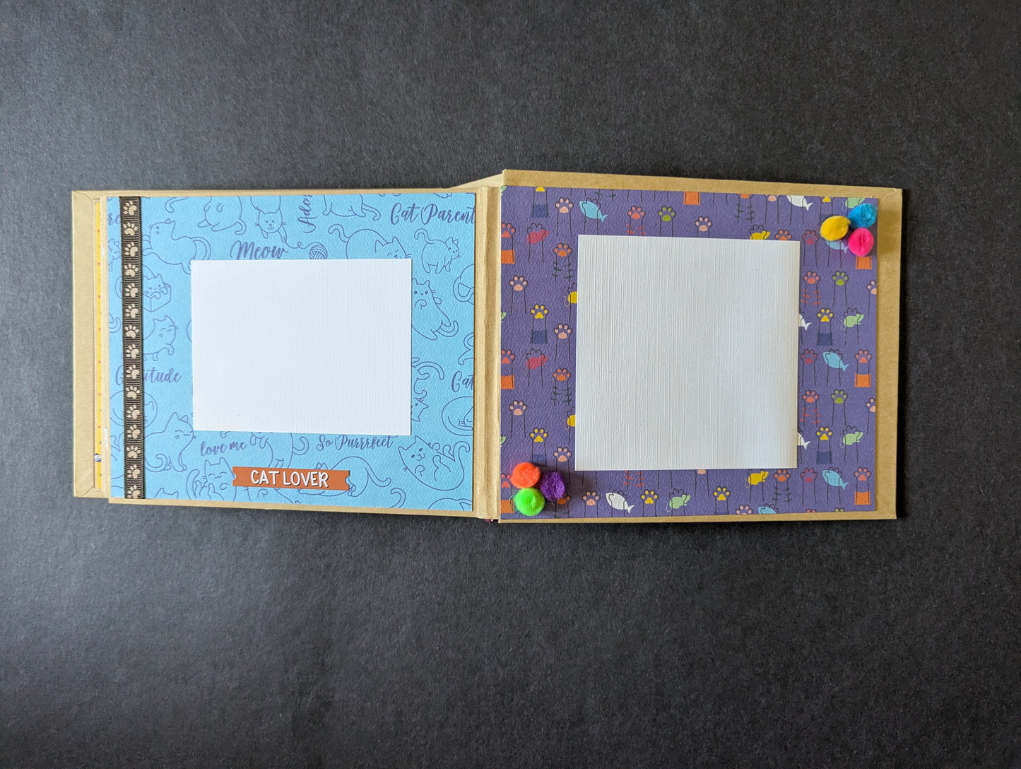 Premade Cat Mini Chipboard Album