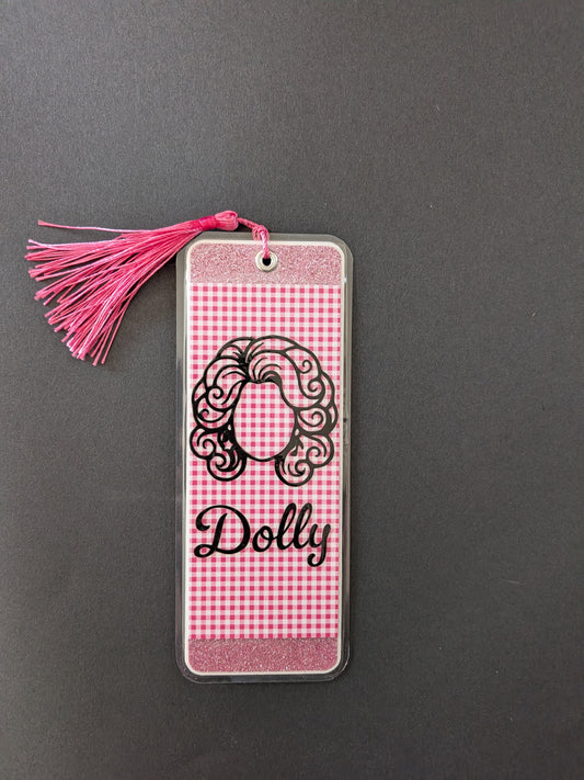 Pink Gingham Dolly Hair Bookmark