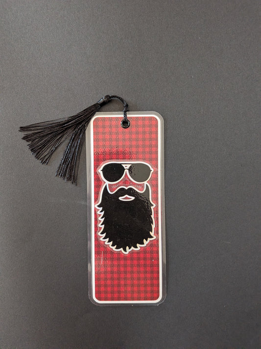 Red Plaid Bearded Guy Bookmark