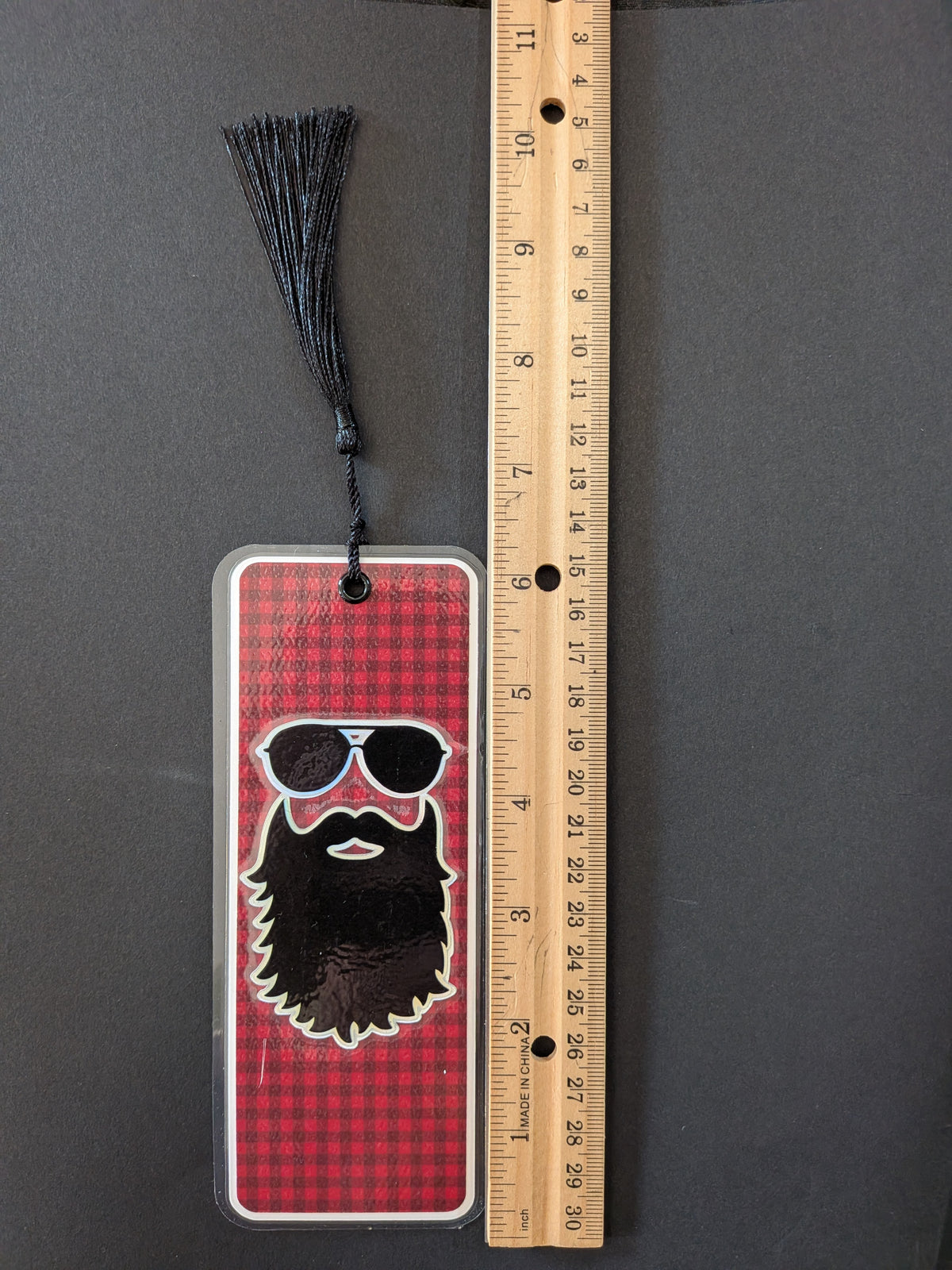 Red Plaid Bearded Guy Bookmark