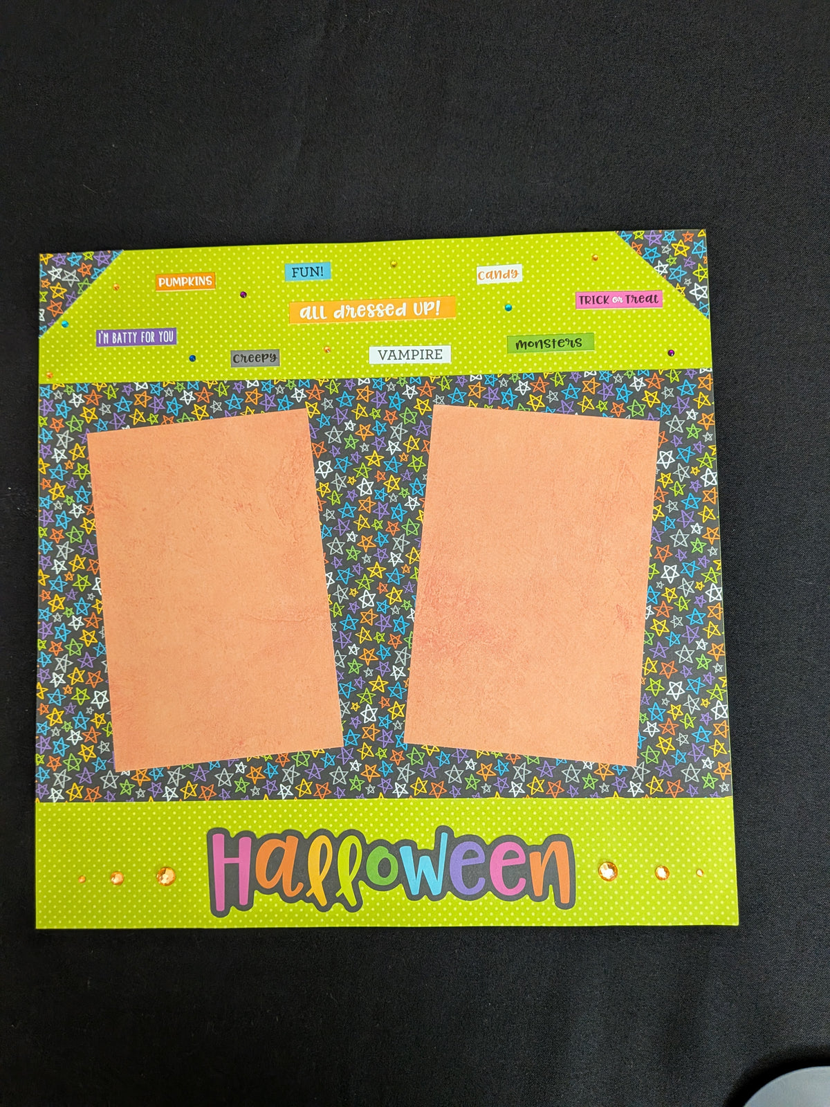 Premade Halloween Scrapbook Pages Set