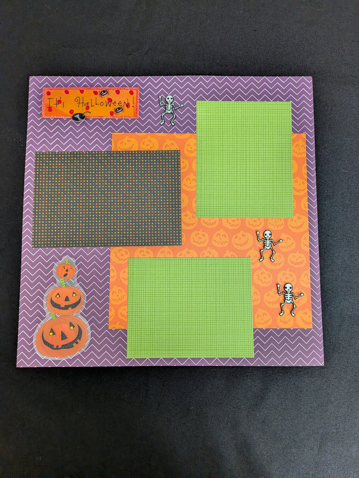 Premade Halloween Scrapbook Pages Set