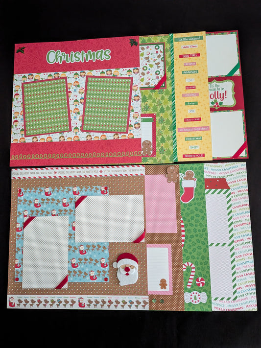 Premade Christmas Scrapbook Pages Set