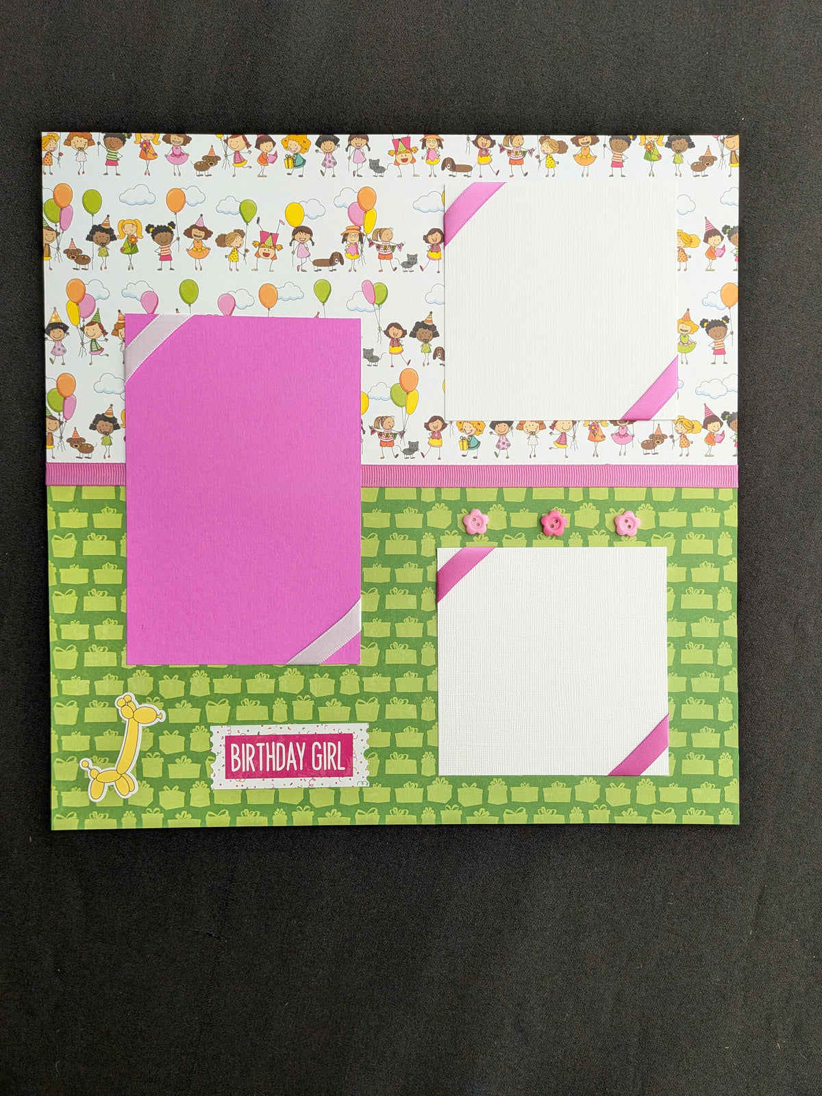 Premade Birthday Girl Scrapbook Pages Set