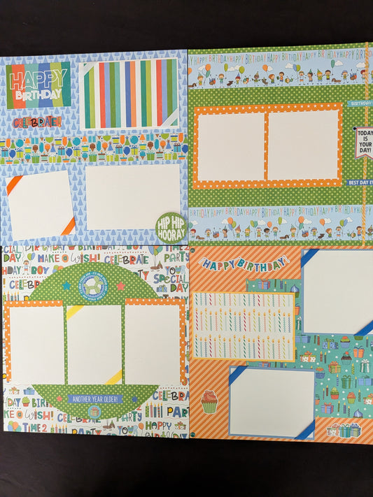 Premade Birthday Boy Scrapbook Pages Set