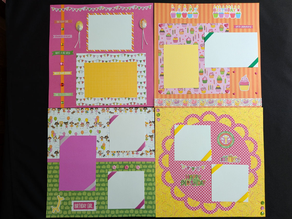 Premade Birthday Girl Scrapbook Pages Set