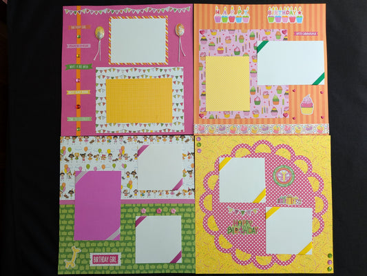 Premade Birthday Girl Scrapbook Pages Set