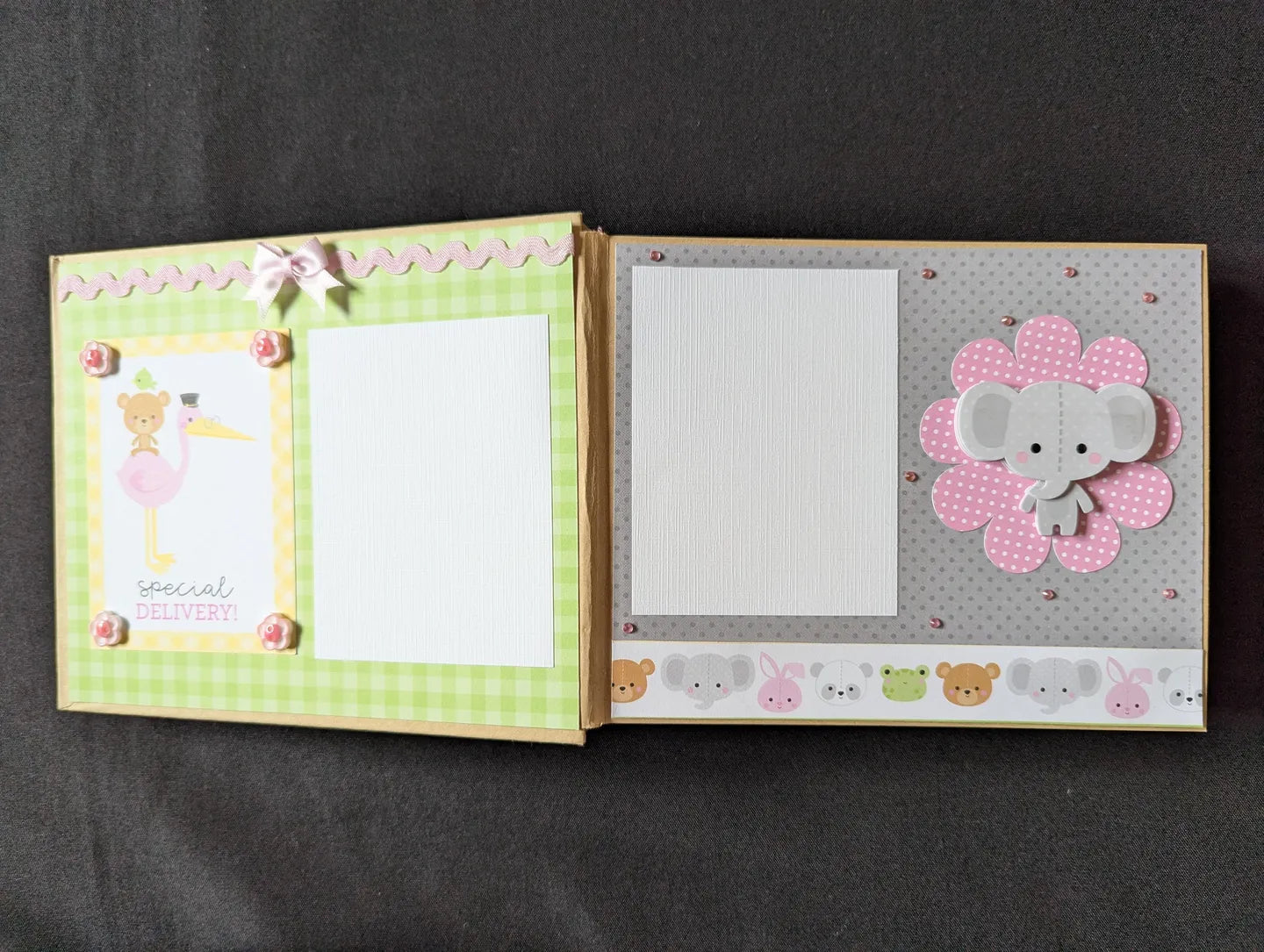 Premade Baby Girl Mini Album / Baby Girl Chipboard Album