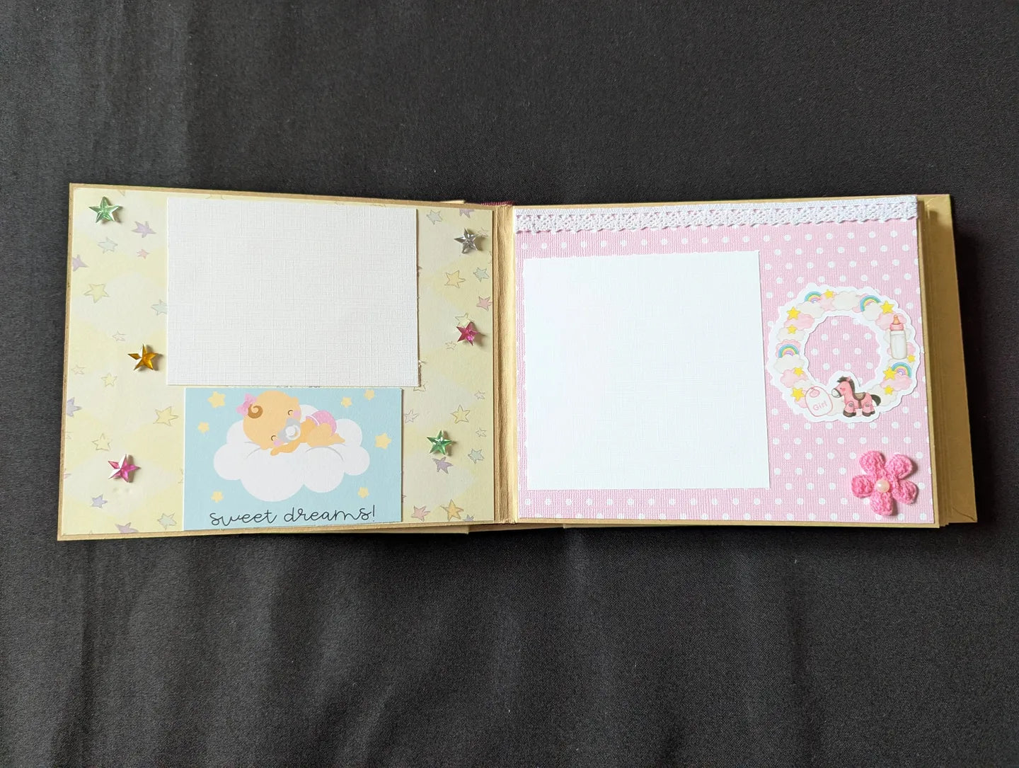 Premade Baby Girl Mini Album / Baby Girl Chipboard Album