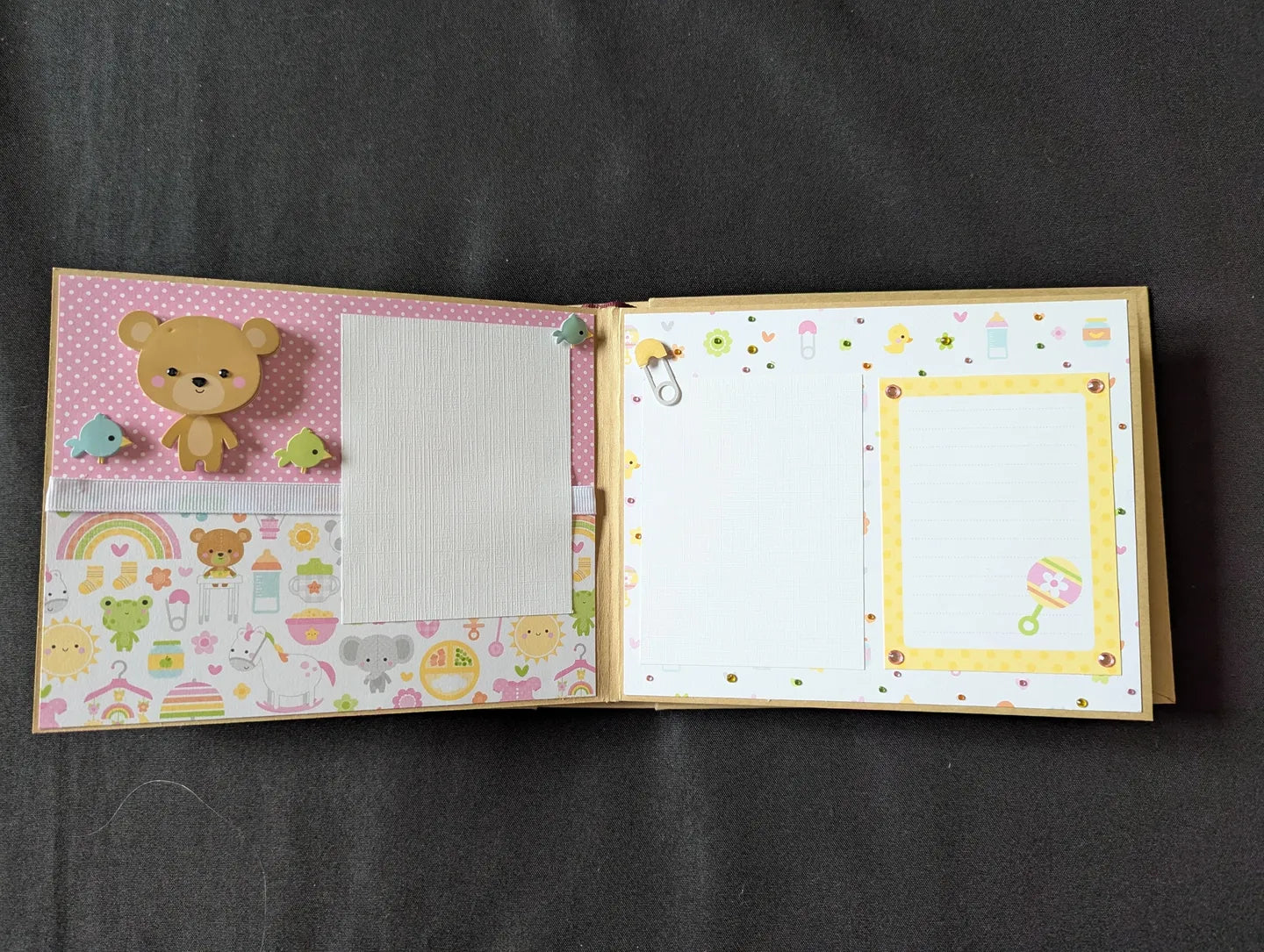 Premade Baby Girl Mini Album / Baby Girl Chipboard Album
