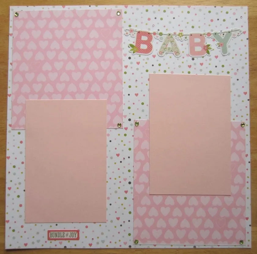 Baby Girl Scrapbook Page Set