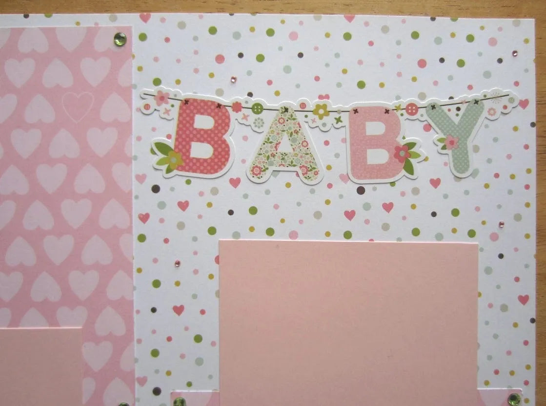 Baby Girl Scrapbook Page Set