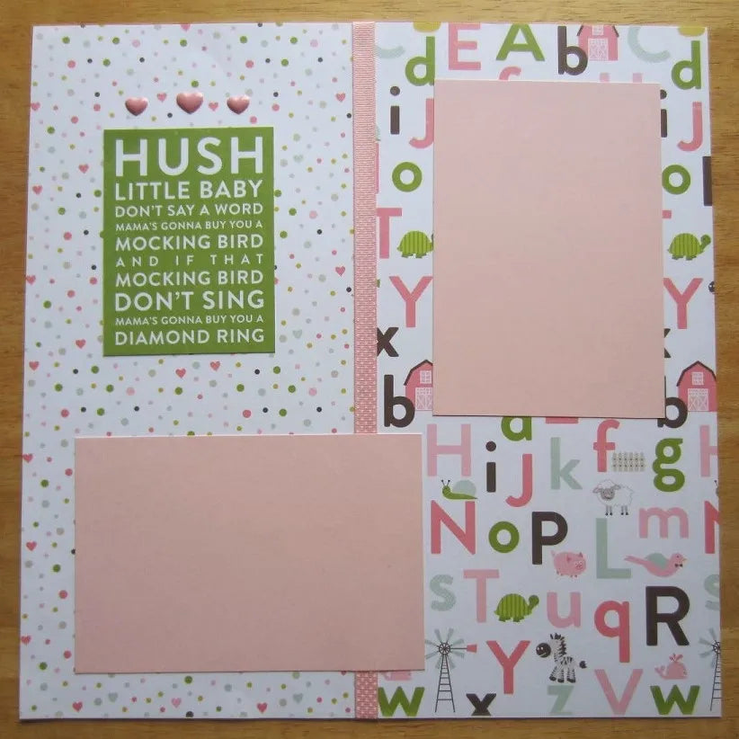 Baby Girl Scrapbook Page Set