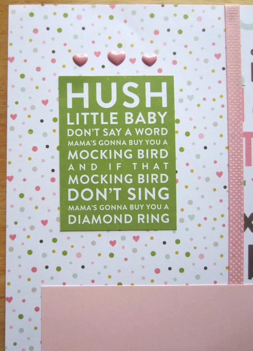 Baby Girl Scrapbook Page Set