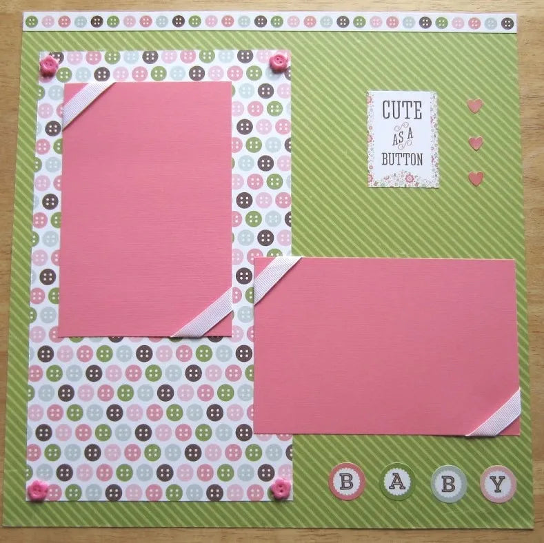Baby Girl Scrapbook Page Set