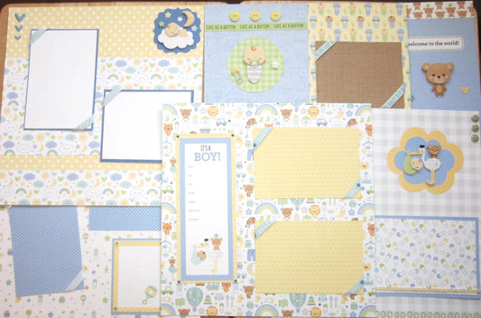 Baby Boy Scrapbook Pages Set