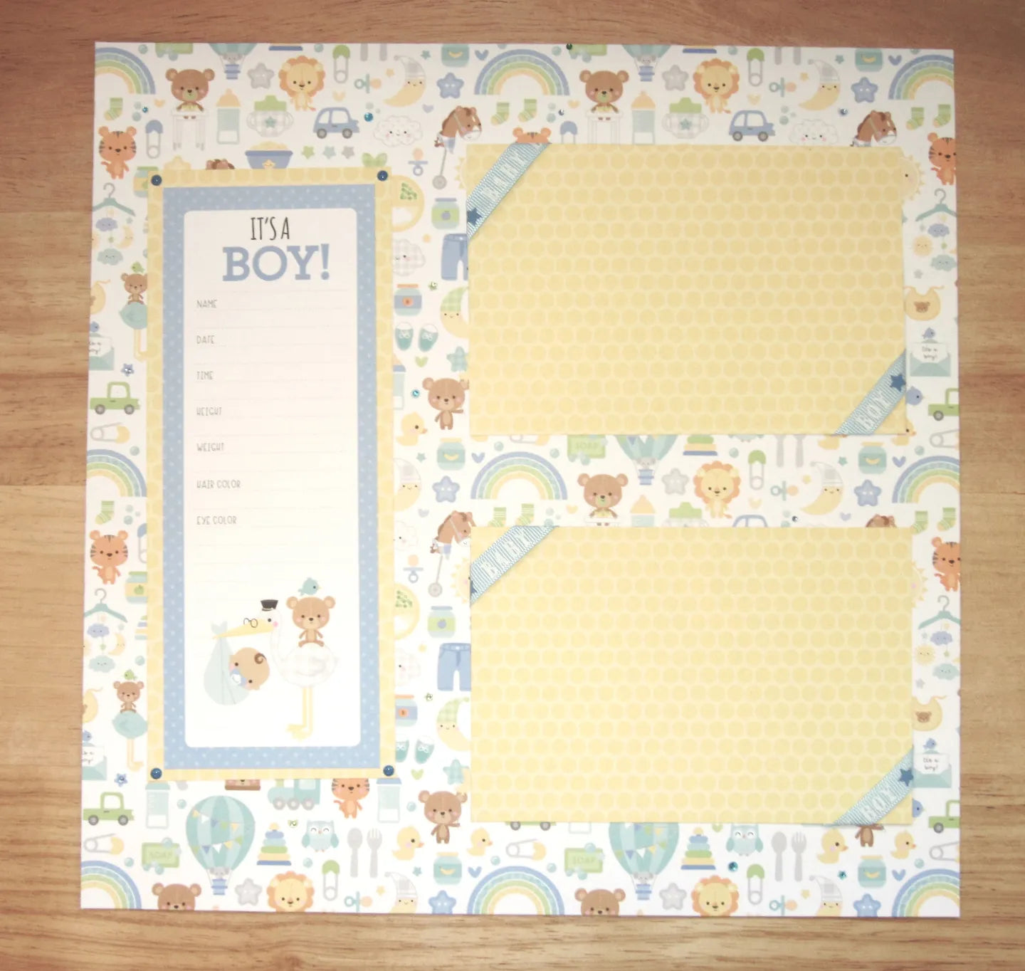Baby Boy Scrapbook Pages Set