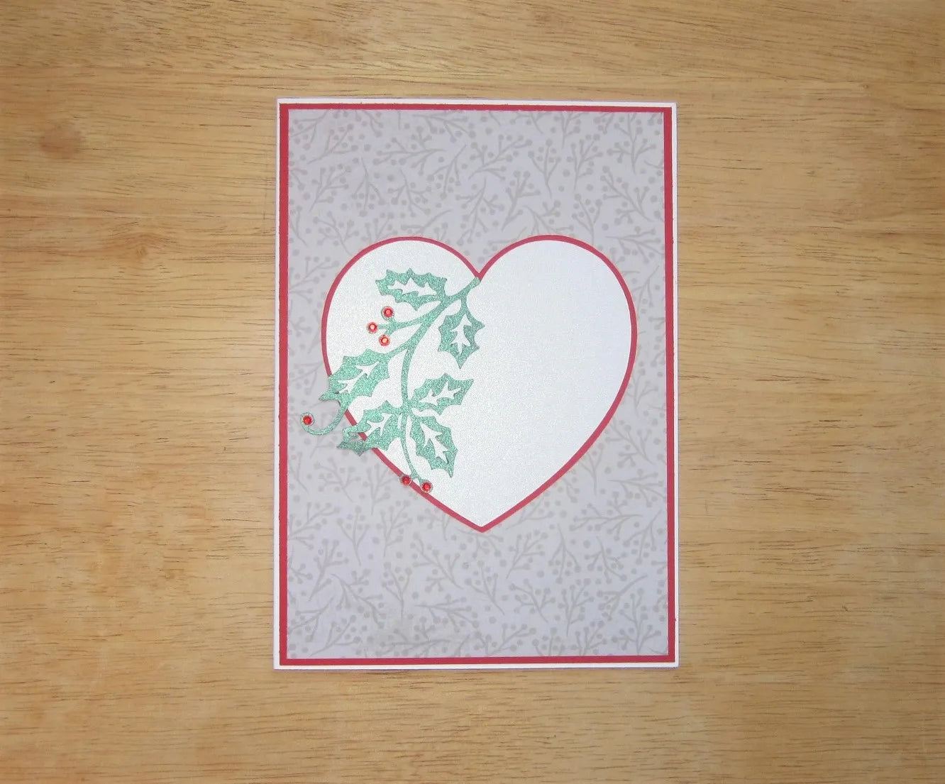 Holly Heart Wedding Card