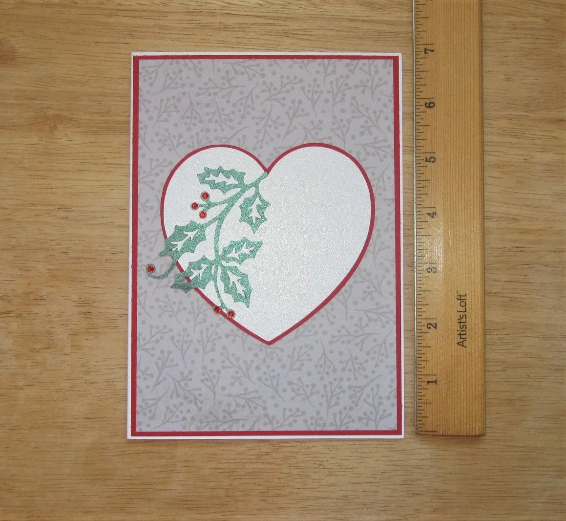 Holly Heart Wedding Card