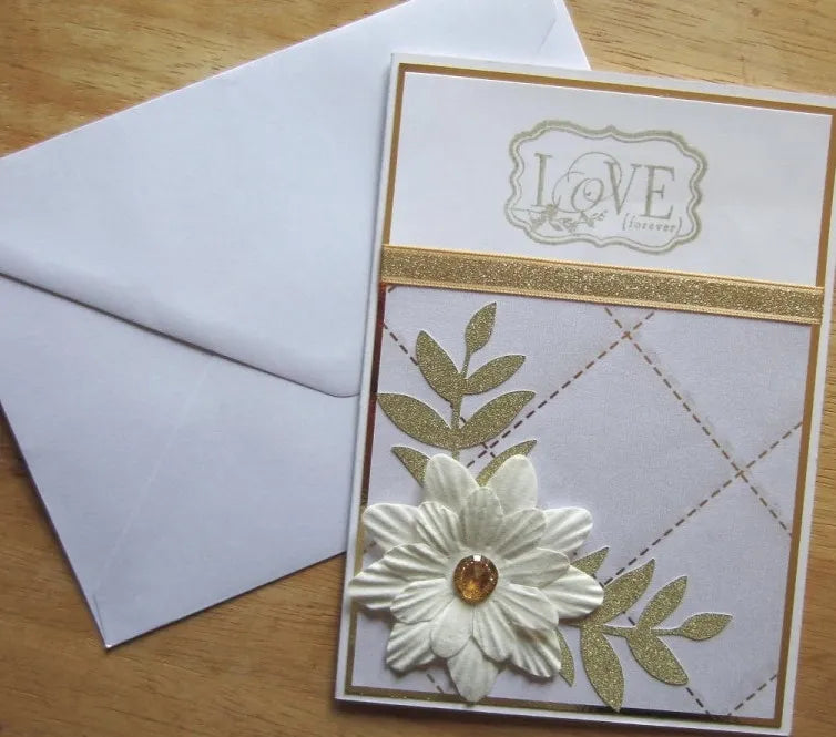 Gold Love Wedding Card