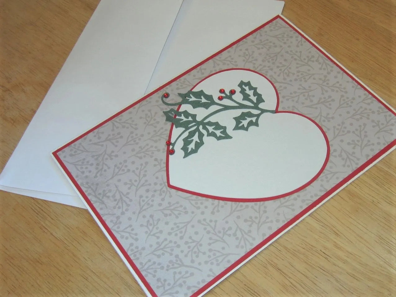 Holly Heart Wedding Card