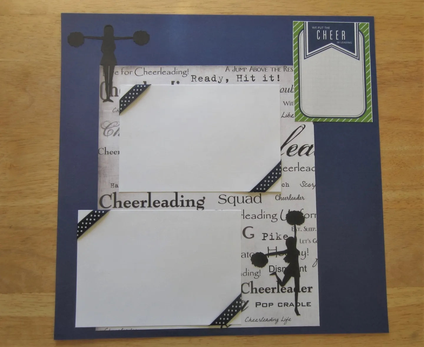 Blue Cheerleading Scrapbook Page