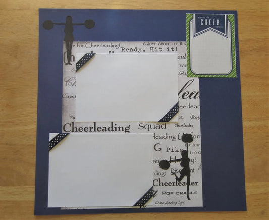 Blue Cheerleading Scrapbook Page