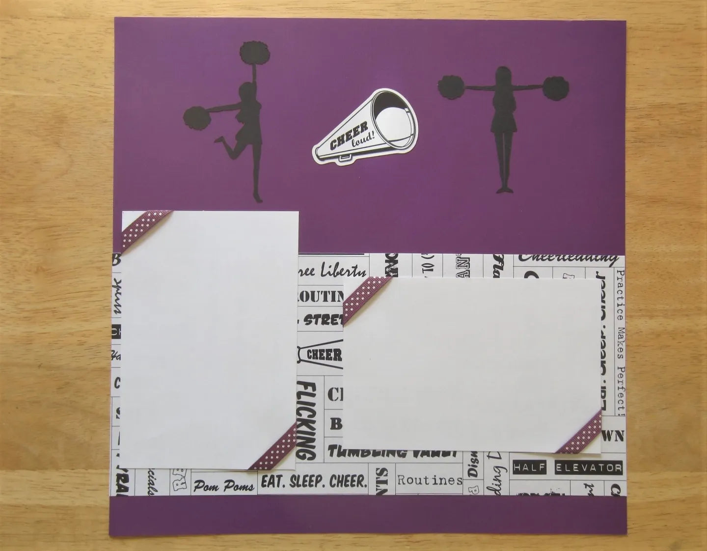 Purple Cheerleading Scrapbook Page