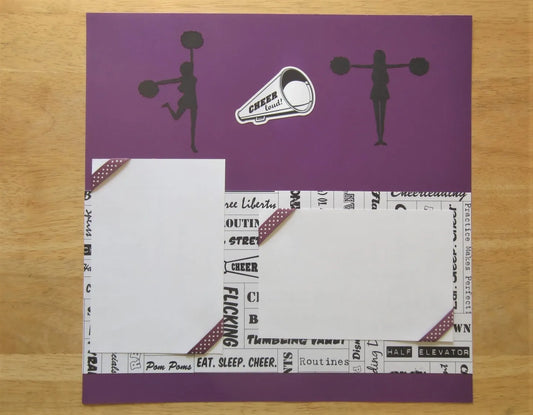 Purple Cheerleading Scrapbook Page