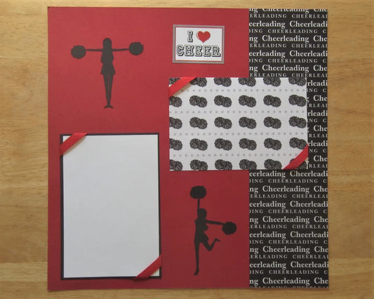 Red Cheerleading Scrapbook Page