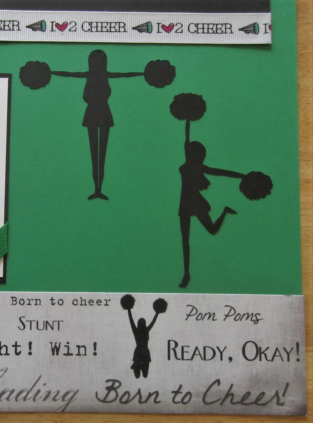 Green Cheerleading Scrapbook Page