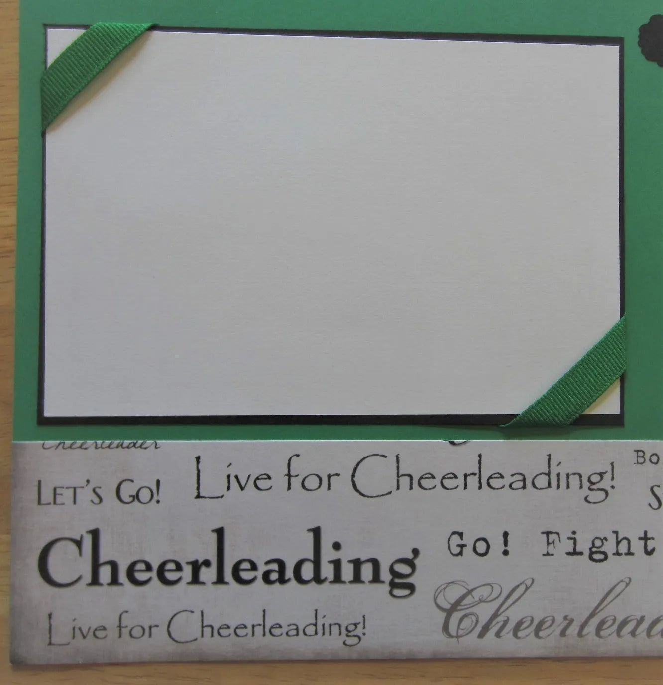 Green Cheerleading Scrapbook Page