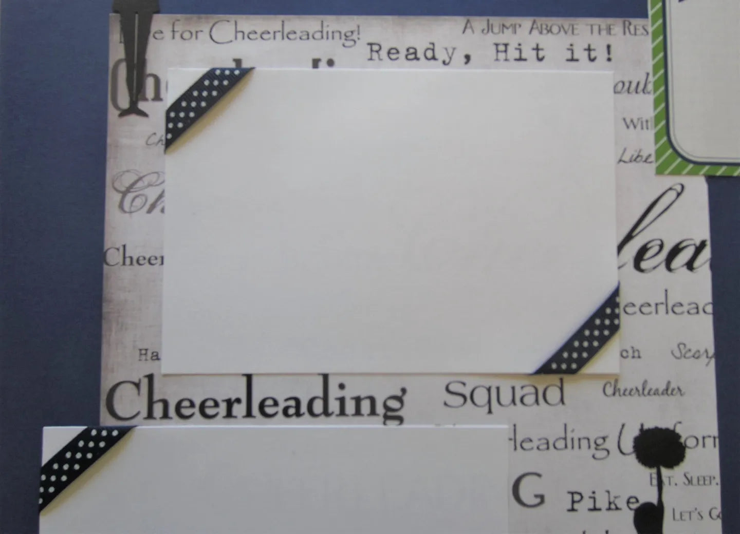 Blue Cheerleading Scrapbook Page