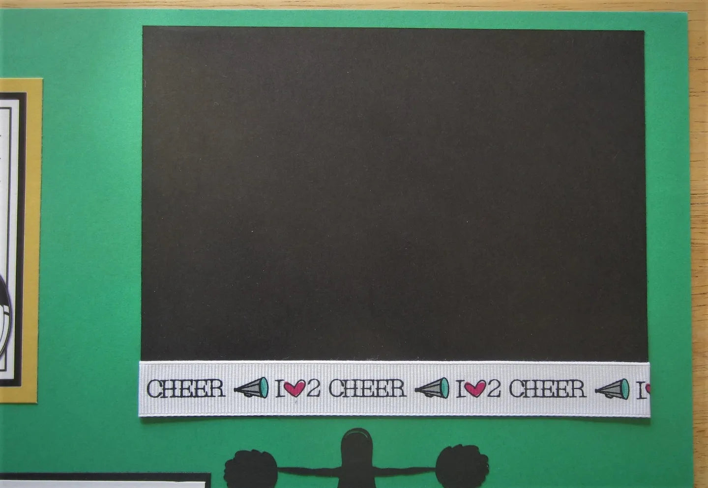 Green Cheerleading Scrapbook Page