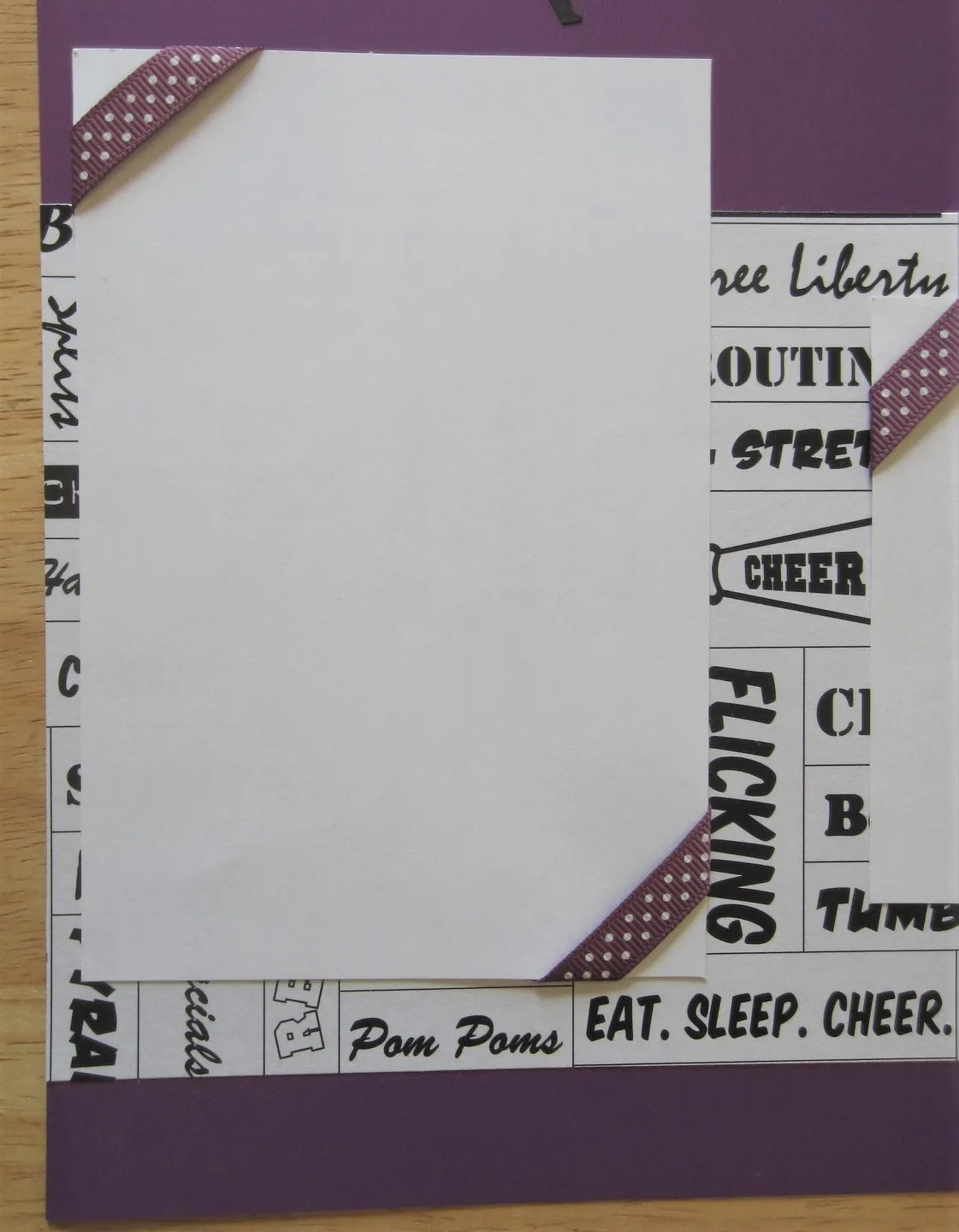 Purple Cheerleading Scrapbook Page