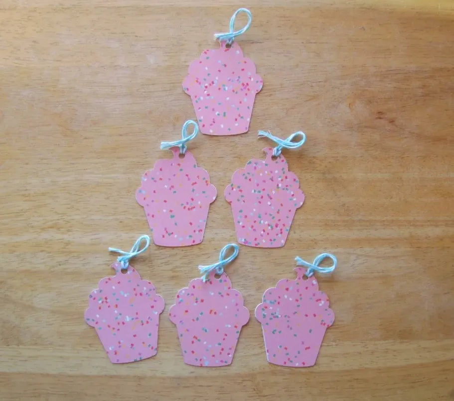 Pink Cupcake Gift Tags (Set of 6)