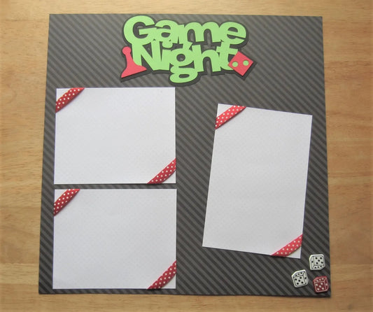 Game Night Scrapbook Page