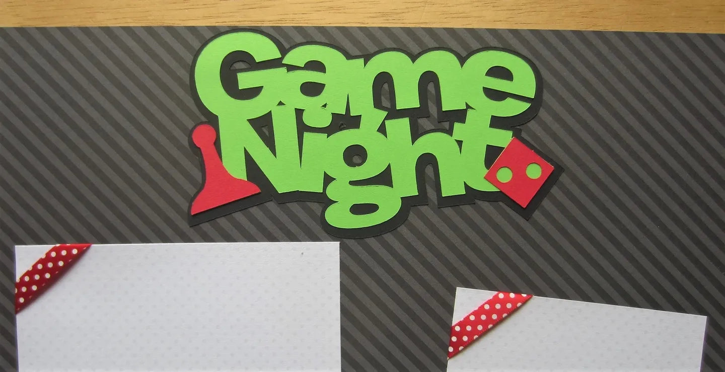 Game Night Scrapbook Page