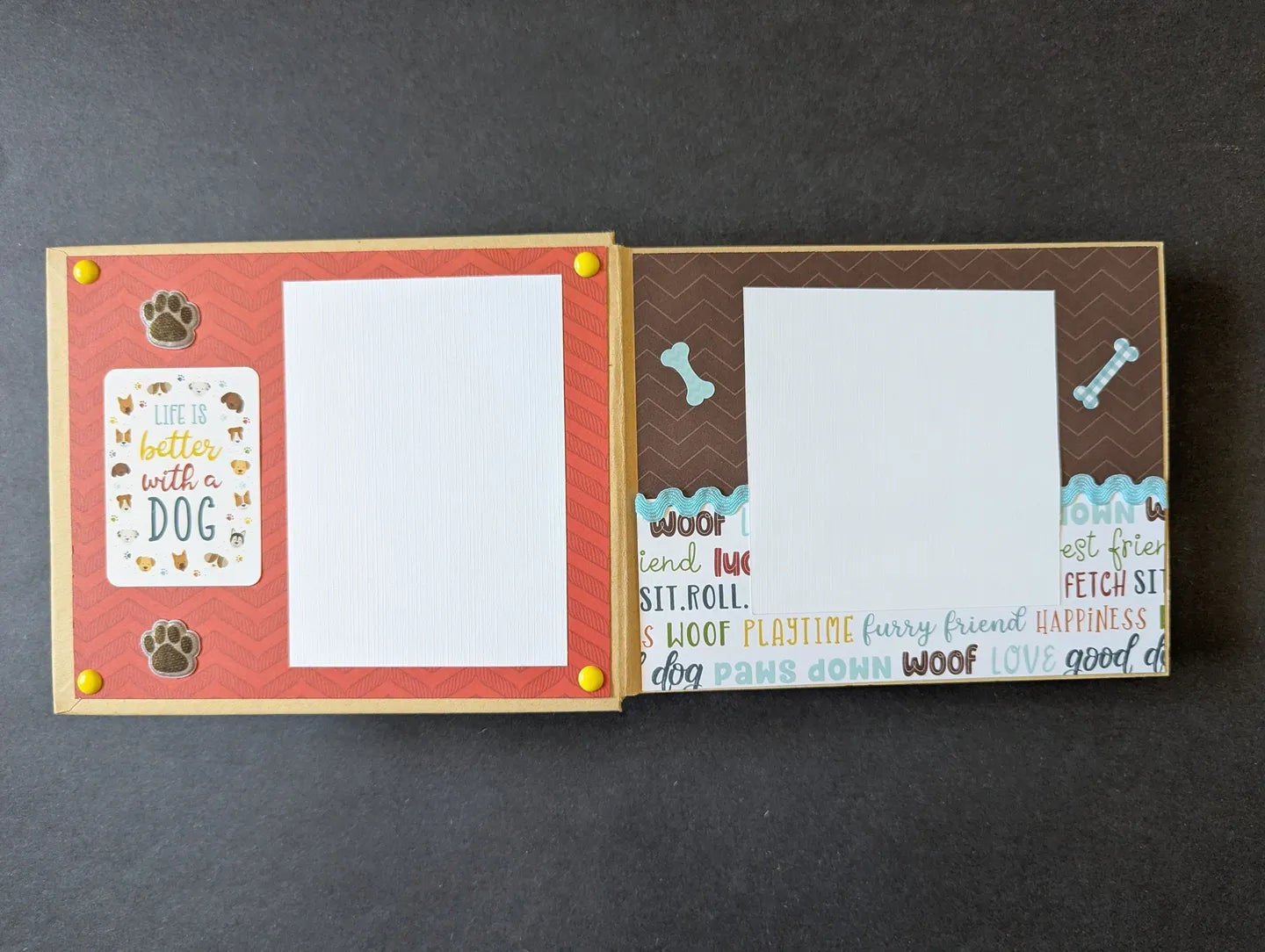Premade Dog Mini Chipboard Album