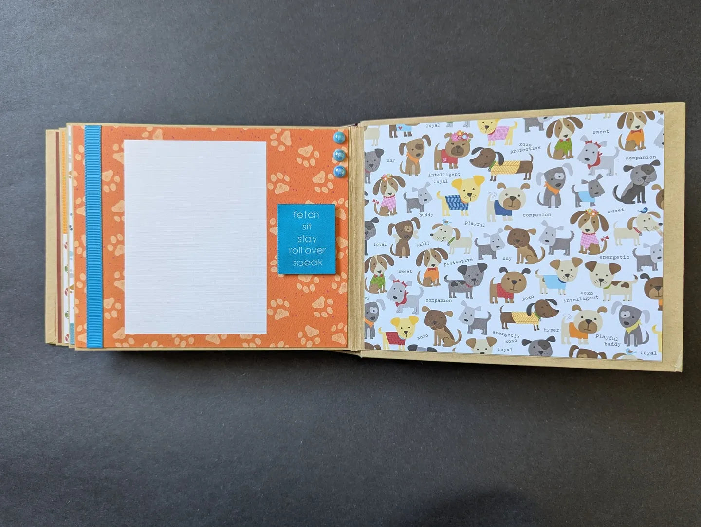 Premade Dog Mini Chipboard Album