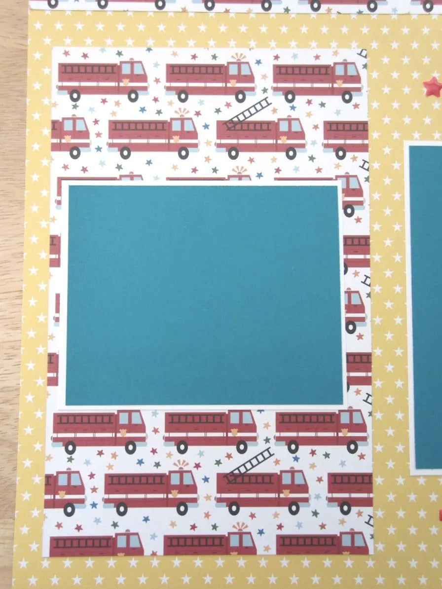 Fire Trucks Scrapbook Page